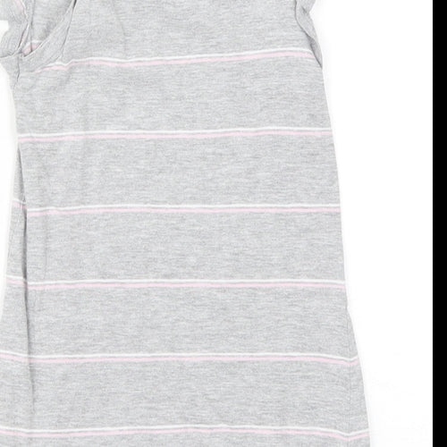 Earth Nymph Girls Grey Striped  T-Shirt Dress  Size 4 Years  - Koala Sydney Australia
