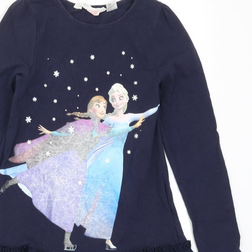 H&M Girls Blue   Tutu Dress  Size 7-8 Years  - Frozen Elsa and Anna