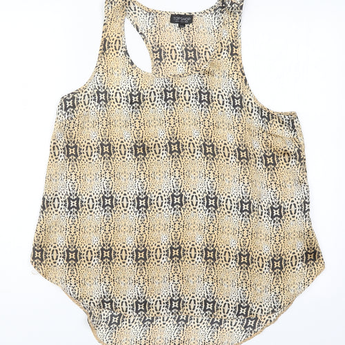 Topshop Womens Beige Animal Print  Basic Tank Size 14