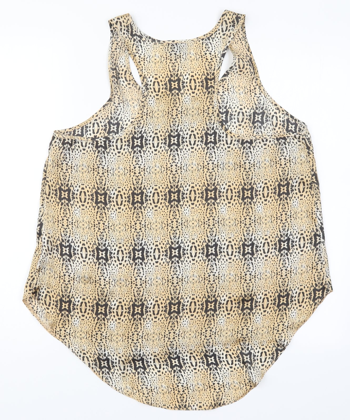 Topshop Womens Beige Animal Print  Basic Tank Size 14
