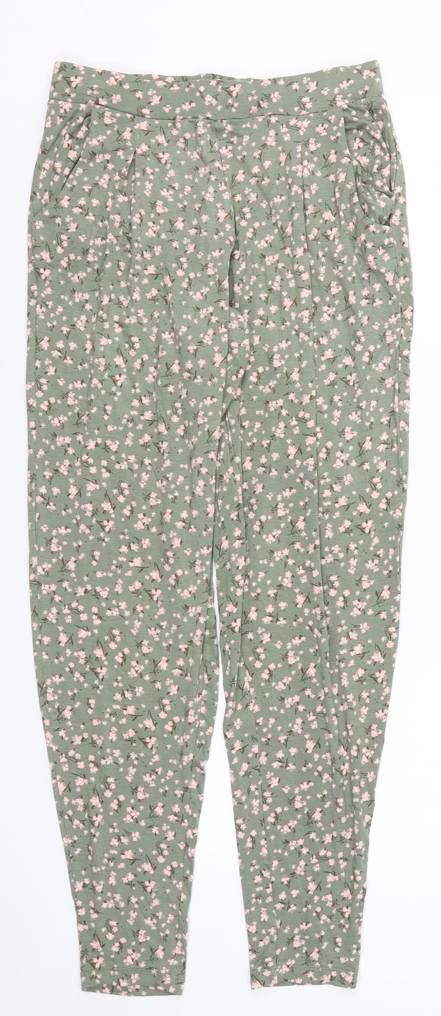 Nutmeg Womens Green Fair Isle  Trousers  Size 10 L29.5 in