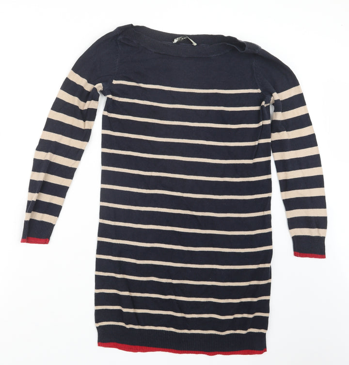 Oasis Womens Blue Striped Knit Pullover Jumper Size XS