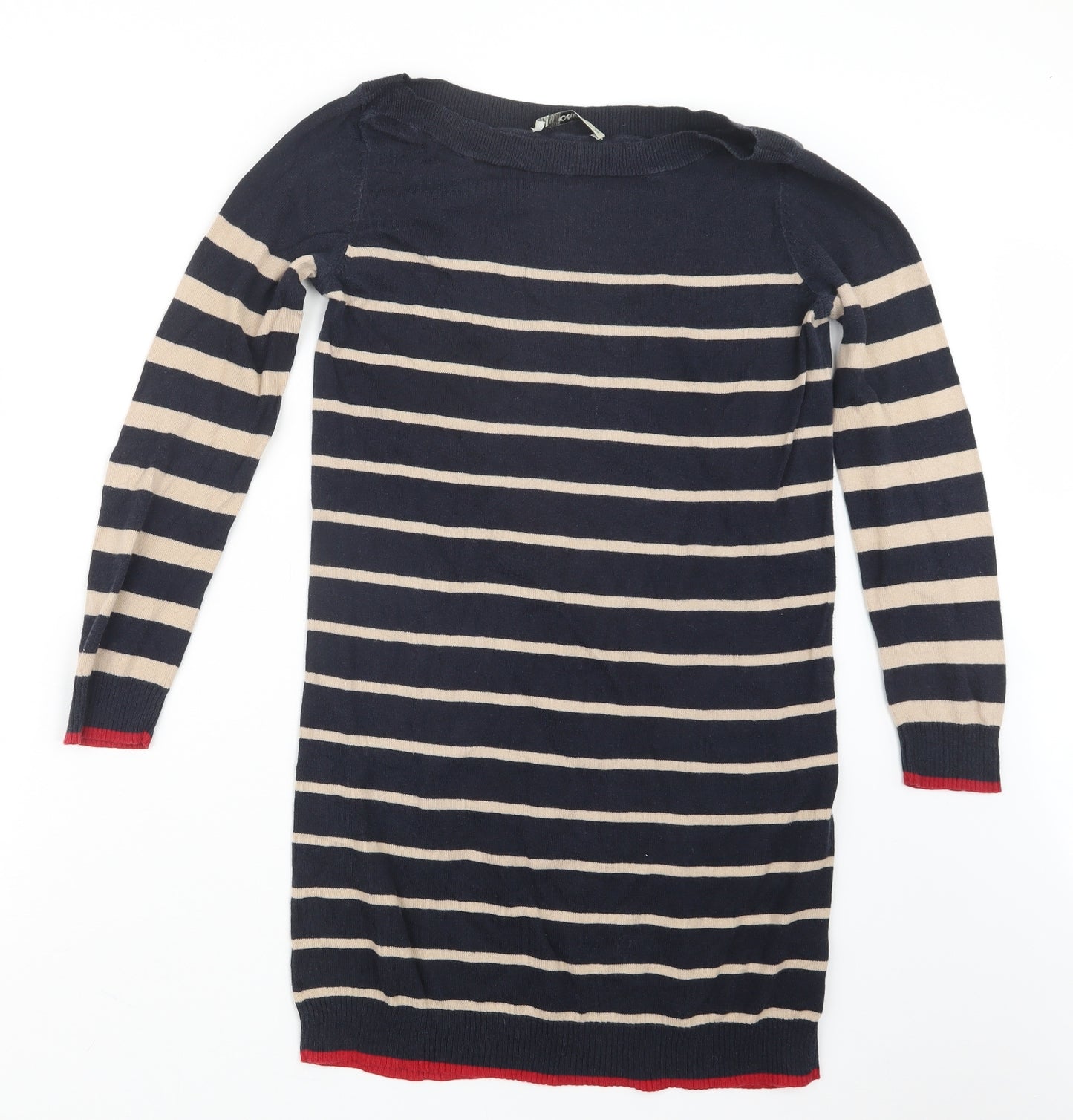 Oasis Womens Blue Striped Knit Pullover Jumper Size XS