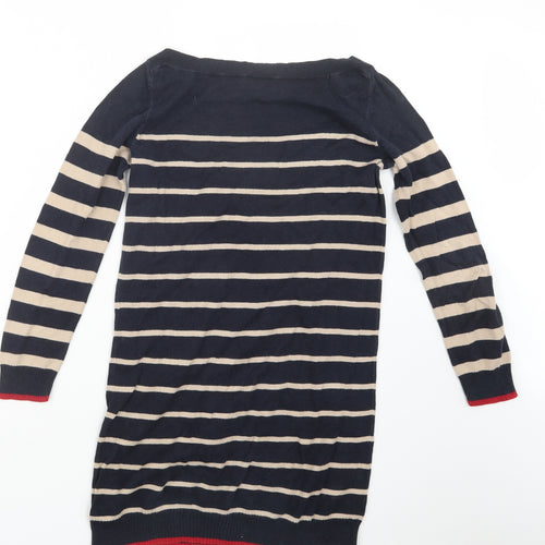 Oasis Womens Blue Striped Knit Pullover Jumper Size XS