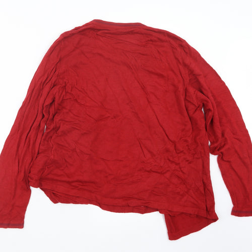 EWM Womens Red  Knit Cardigan Jumper Size 14