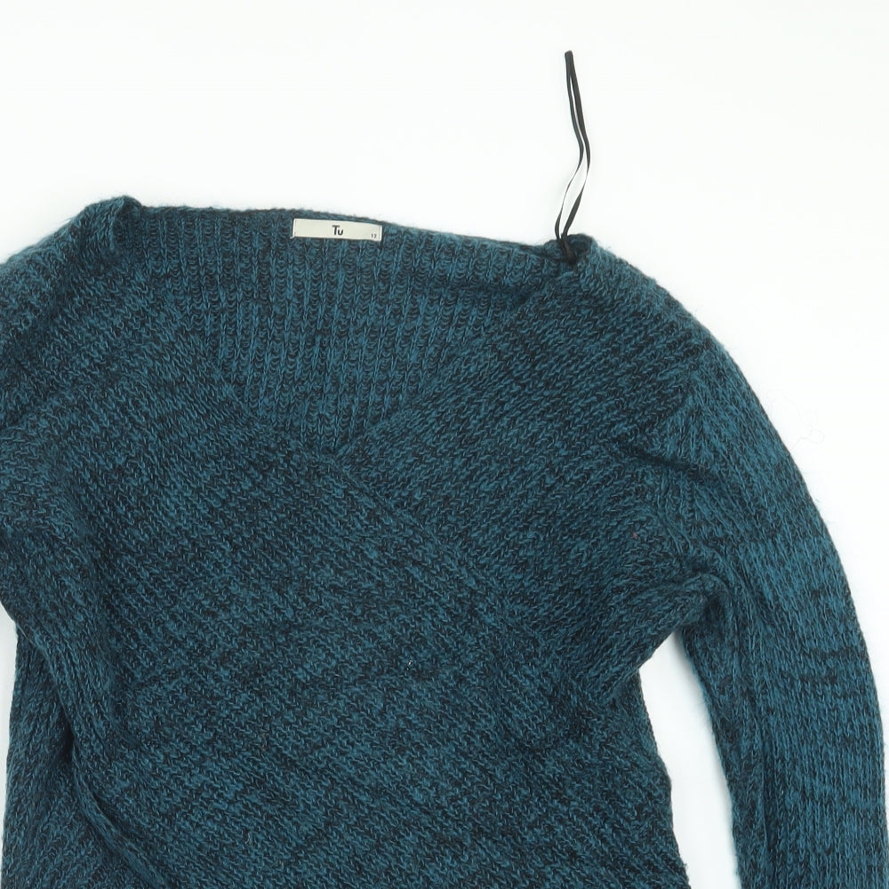 TU Womens Blue  Knit Pullover Jumper Size 12