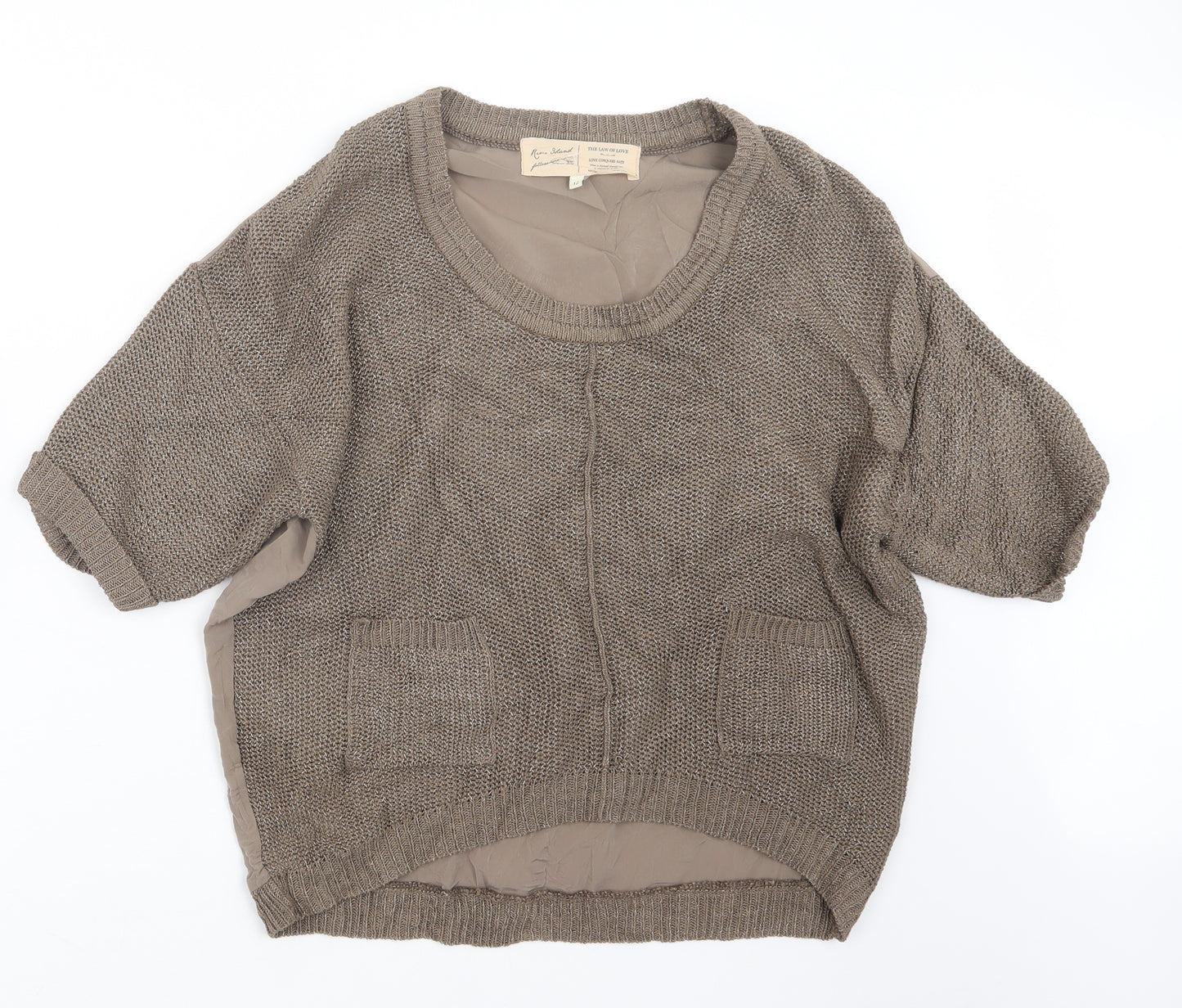 River Island Womens Brown  Knit Pullover Jumper Size 12
