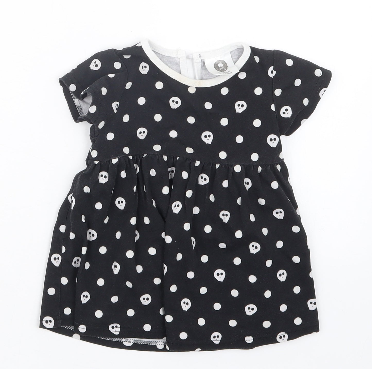 Preworn Girls Black Geometric  T-Shirt Dress  Size 18-24 Months