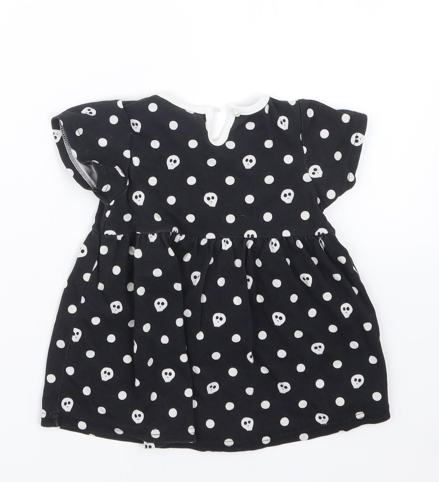 Preworn Girls Black Geometric  T-Shirt Dress  Size 18-24 Months