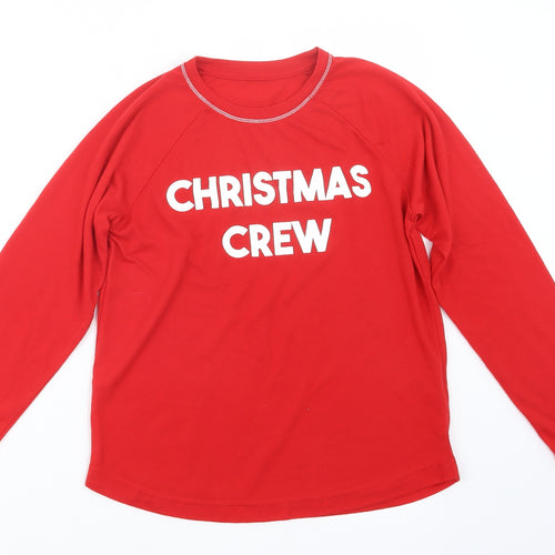 Matalan Boys Red Geometric   Pyjama Top Size 10-11 Years  - Christmas