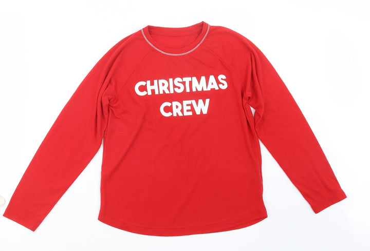 Matalan Boys Red Geometric Pyjama Top Size 10-11 Years - Christmas
