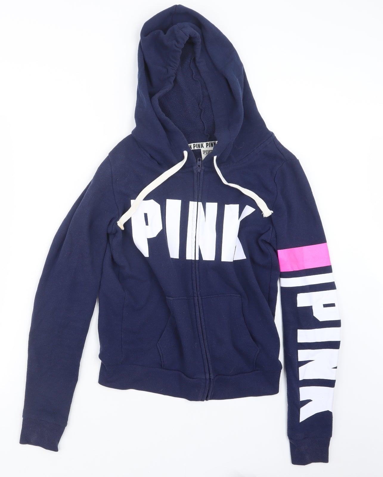 PINK Womens Blue   Full Zip Hoodie Size S