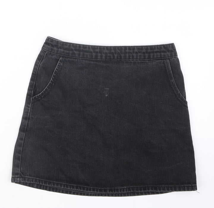 Topshop Womens Black  Denim Straight & Pencil Skirt Size 26 in