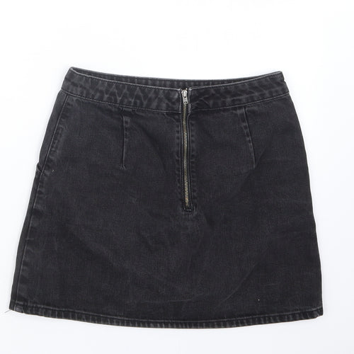 Topshop Womens Black  Denim Straight & Pencil Skirt Size 26 in