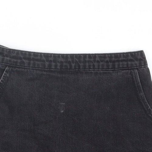 Topshop Womens Black  Denim Straight & Pencil Skirt Size 26 in