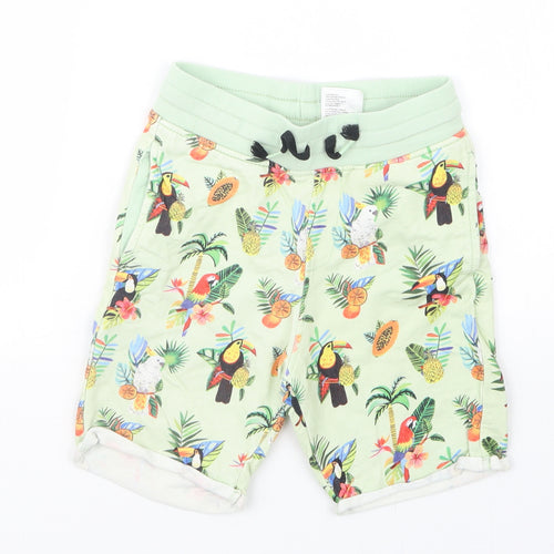 H&M Boys Green Geometric  Sweat Shorts Size 7 Years