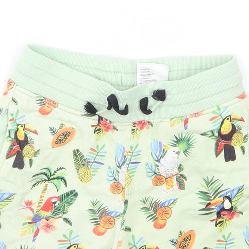 H&M Boys Green Geometric  Sweat Shorts Size 7 Years