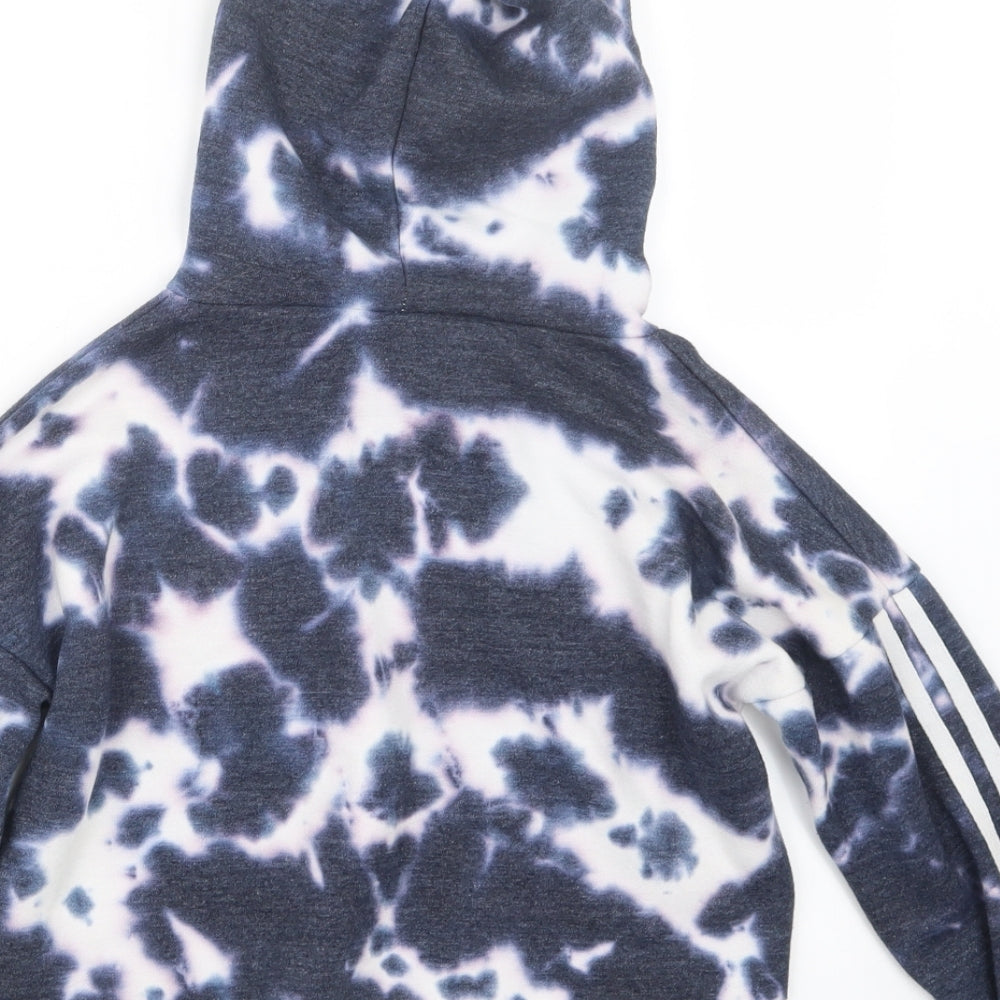 New Look Girls Blue Geometric  Pullover Hoodie Size 9 Years
