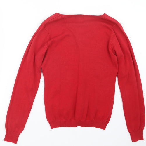 James & Nicholson Womens Red  Knit Pullover Jumper Size M