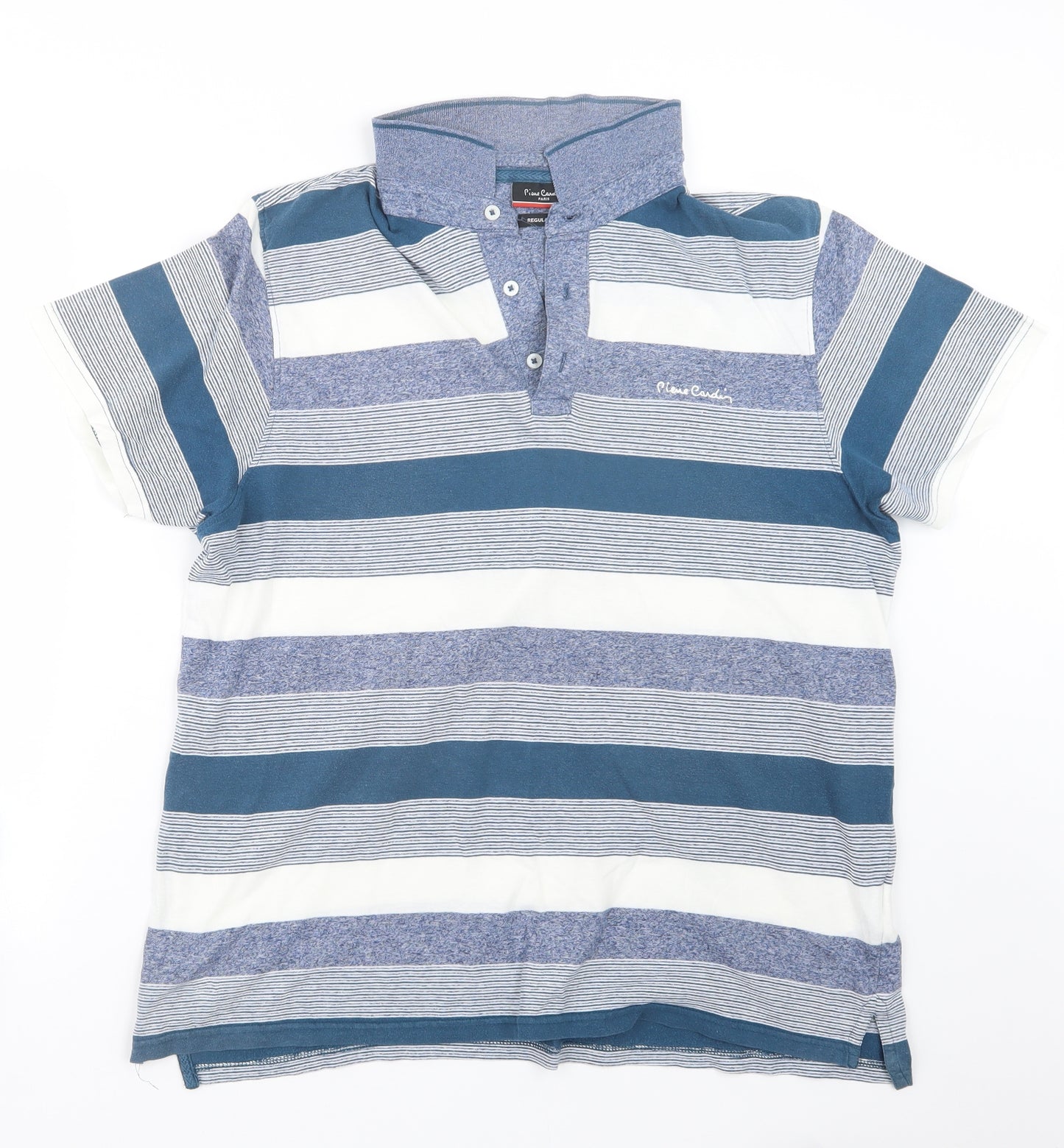 Pierre Cardin Mens Blue Striped   Polo Size XL