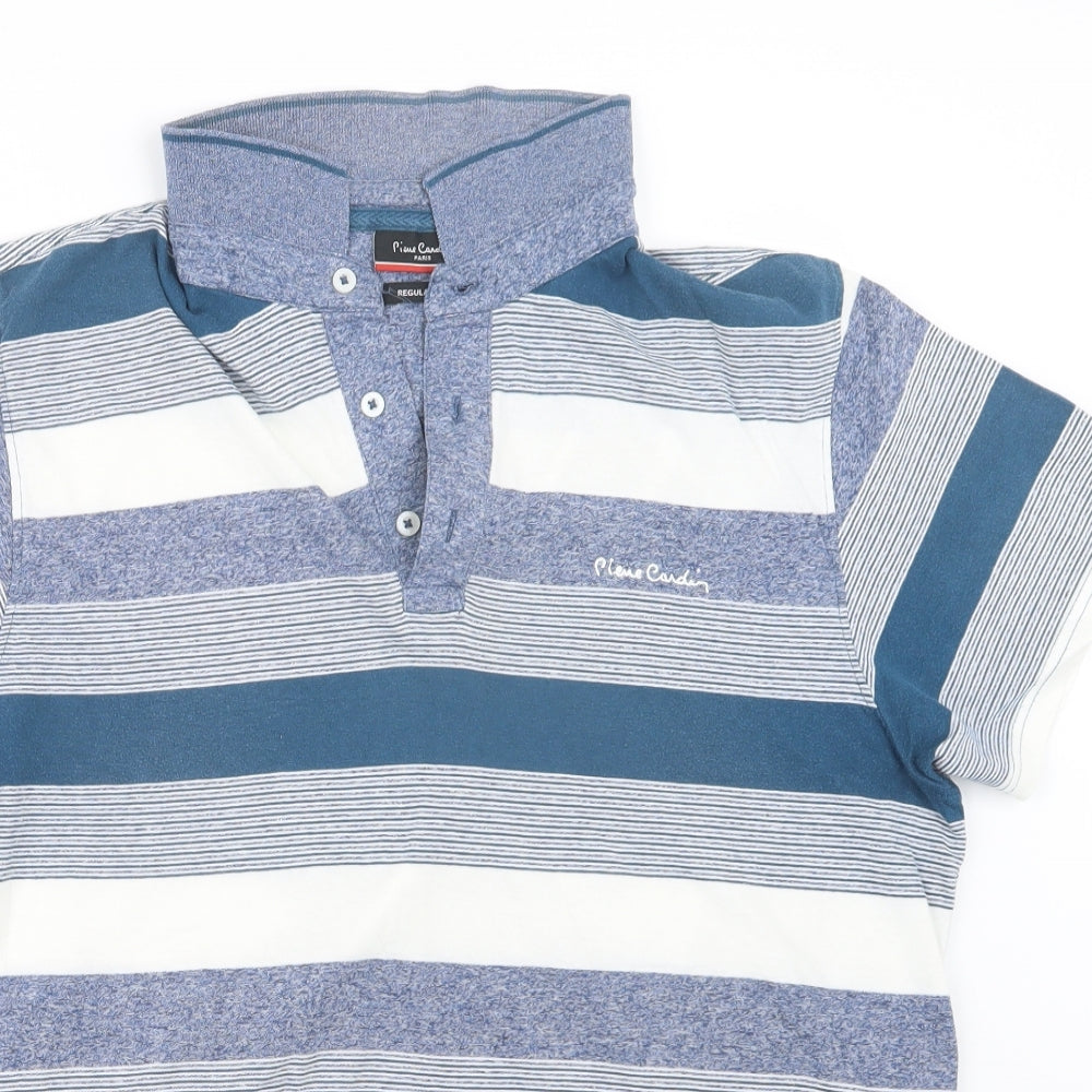 Pierre Cardin Mens Blue Striped   Polo Size XL