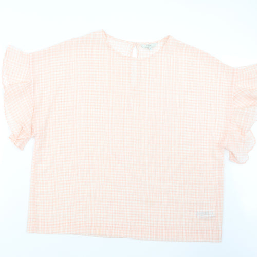 NEXT Womens Pink Check  Basic Blouse Size 18