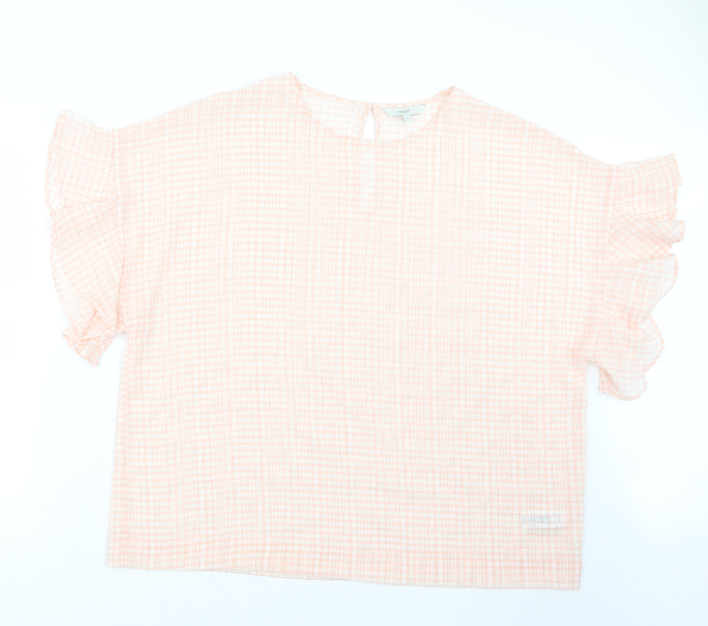 NEXT Womens Pink Check  Basic Blouse Size 18