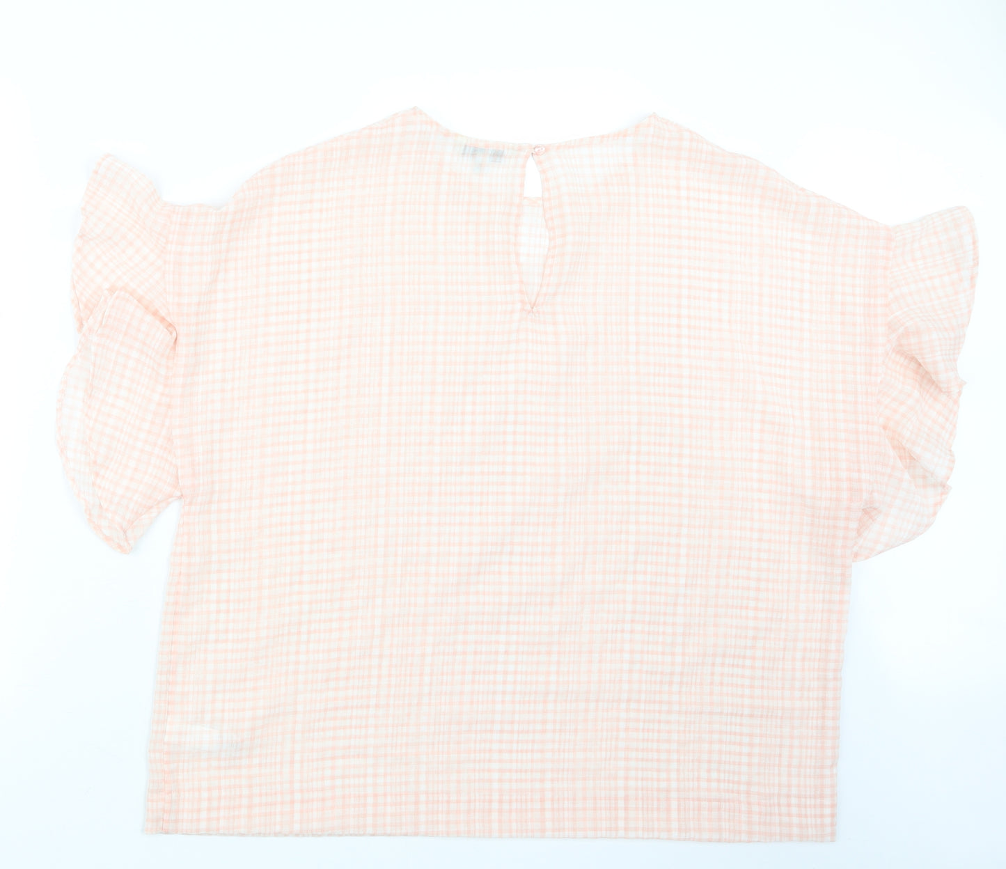 NEXT Womens Pink Check  Basic Blouse Size 18