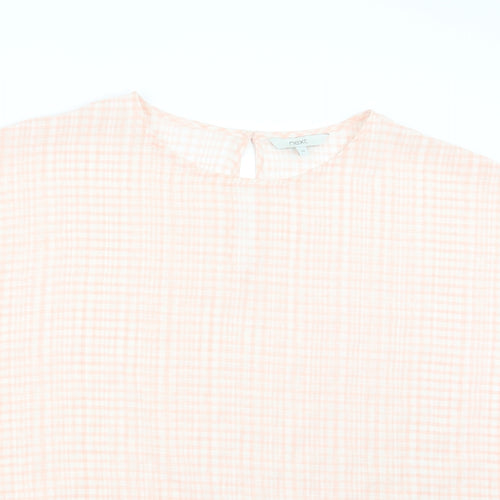 NEXT Womens Pink Check  Basic Blouse Size 18