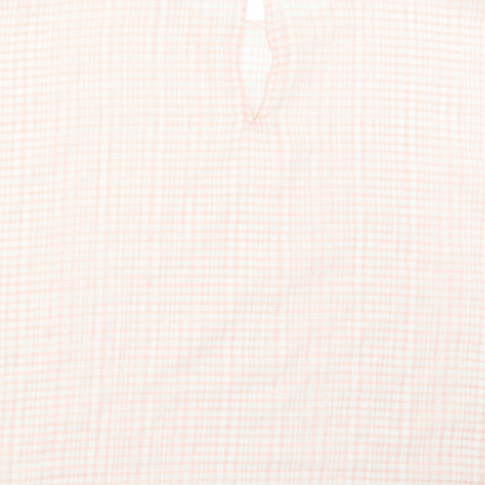 NEXT Womens Pink Check  Basic Blouse Size 18