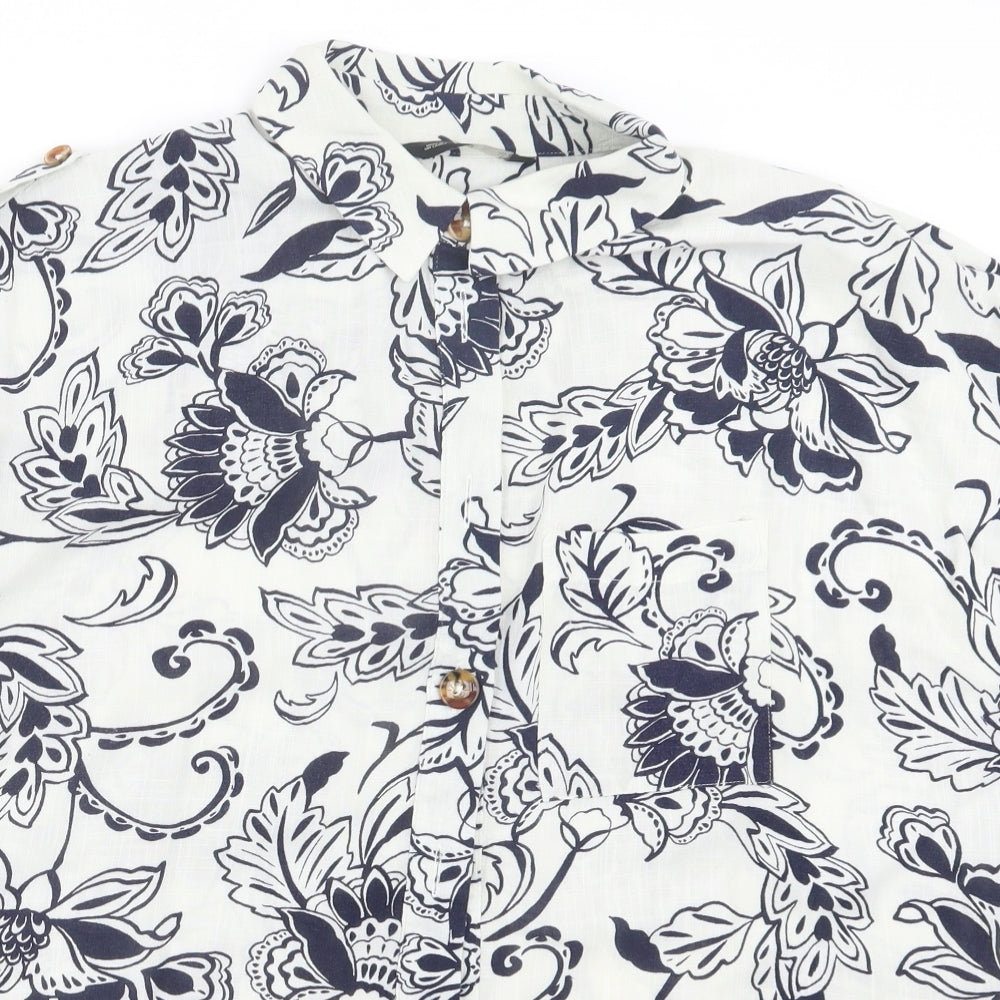 F&F Womens Blue Geometric  Basic Button-Up Size 18