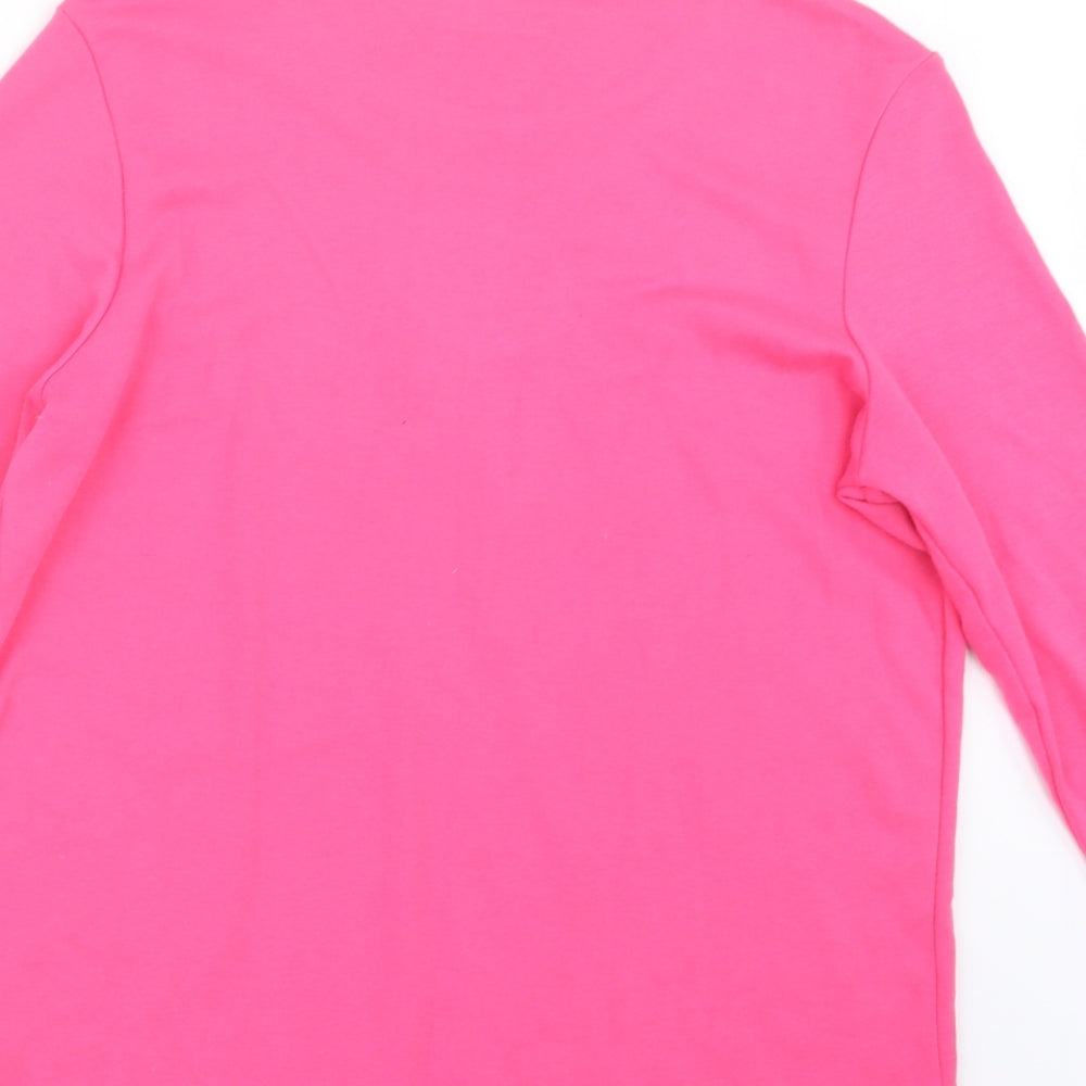 Quacker Factory Womens Pink   Basic T-Shirt Size M