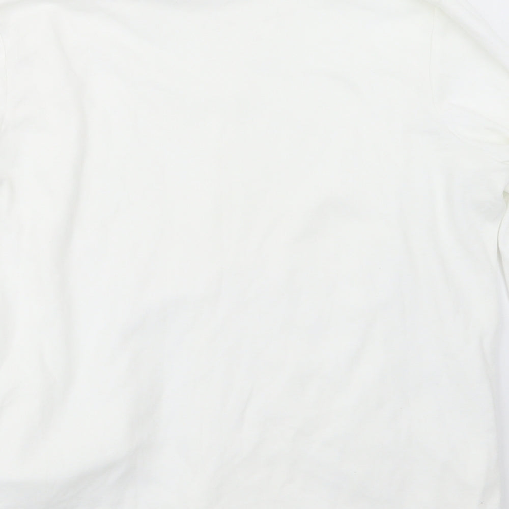 Quacker Factory Womens White   Basic T-Shirt Size M  - Top and cardigan in one