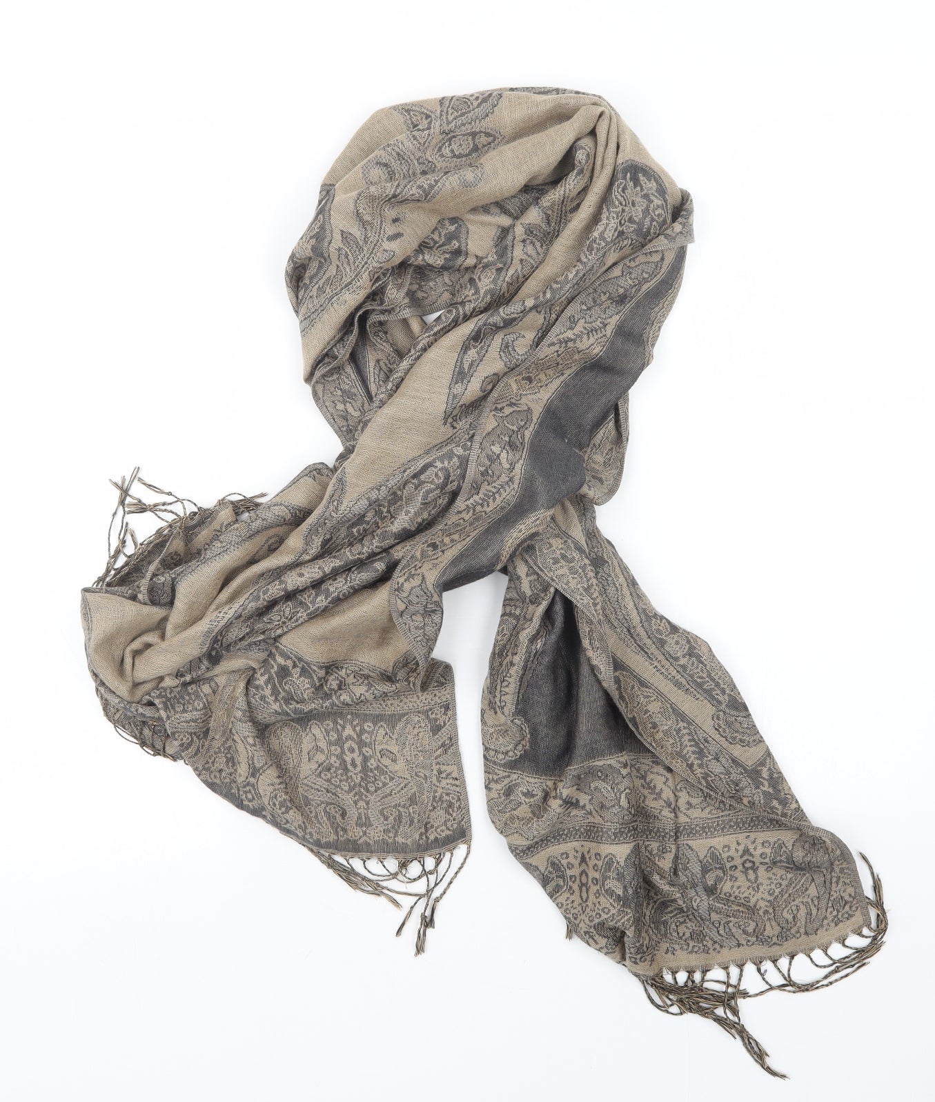 Preworn Womens Beige Paisley   Scarf