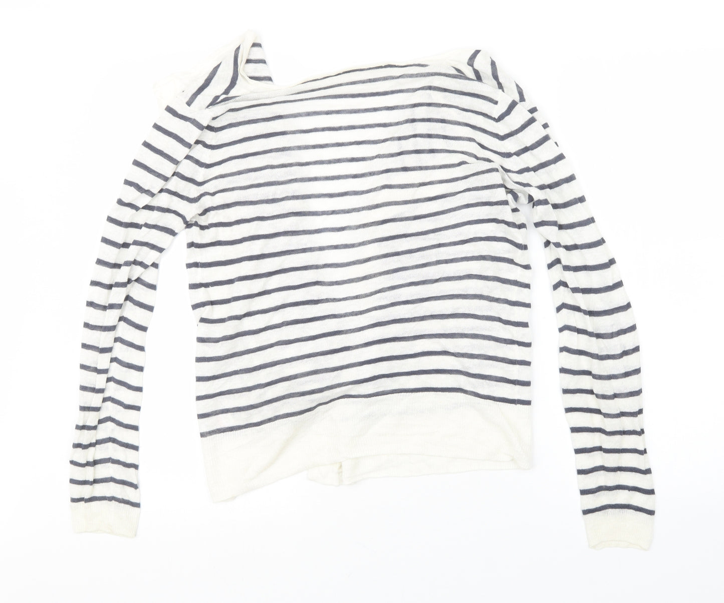 Preworn Womens Blue Striped  Cardigan Jumper Size S
