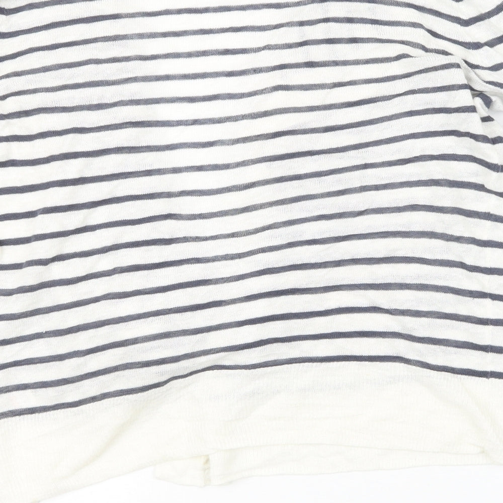 Preworn Womens Blue Striped  Cardigan Jumper Size S