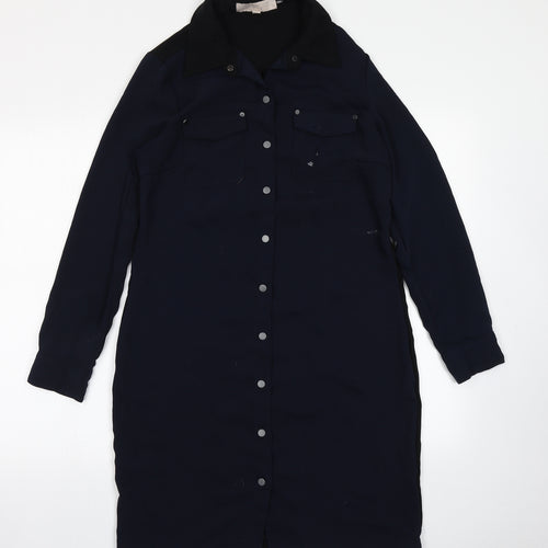 Fenn Wright Manson Womens Blue   Basic Button-Up Size 14