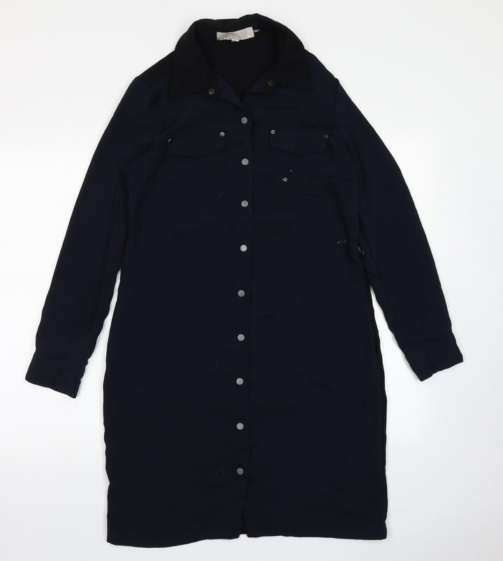 Fenn Wright Manson Womens Blue Basic Button-Up Size 14