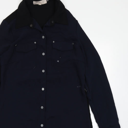Fenn Wright Manson Womens Blue   Basic Button-Up Size 14