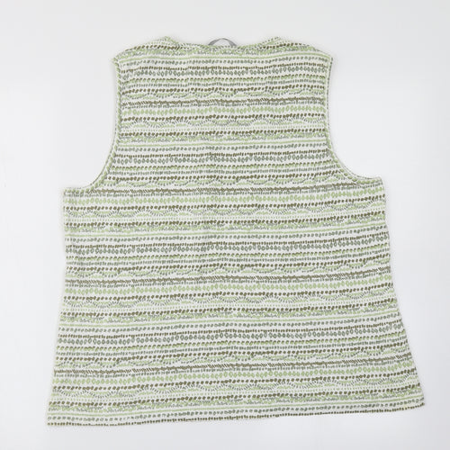 Bm Casual Womens Green Striped  Basic Tank Size L