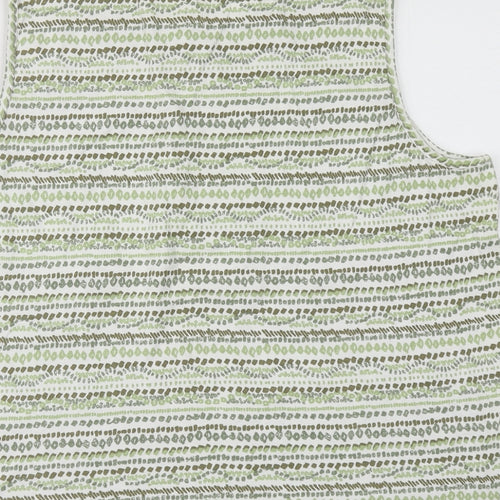 Bm Casual Womens Green Striped  Basic Tank Size L