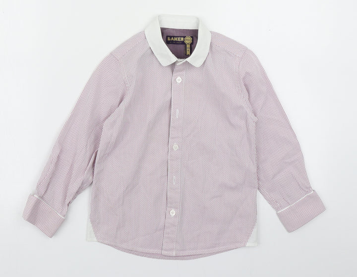 Baker Boys Red Striped  Basic Button-Up Size 6 Years