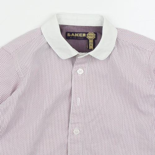 Baker Boys Red Striped  Basic Button-Up Size 6 Years