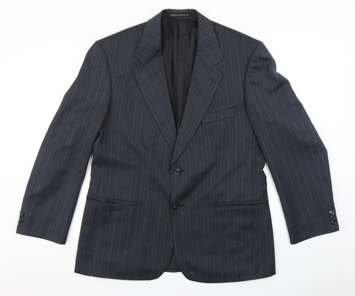 St Michael Mens Blue Striped  Jacket Blazer Size 40