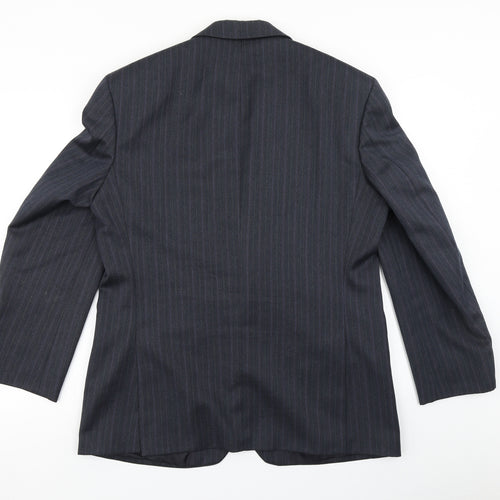 St Michael Mens Blue Striped  Jacket Blazer Size 40