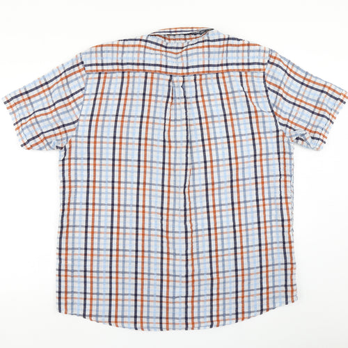 Oak Valley Mens Blue Plaid   Button-Up Size XL