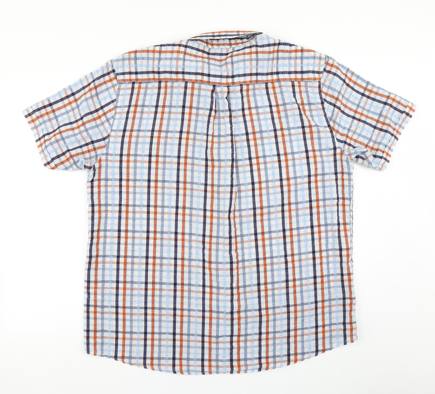 Oak Valley Mens Blue Plaid   Button-Up Size XL