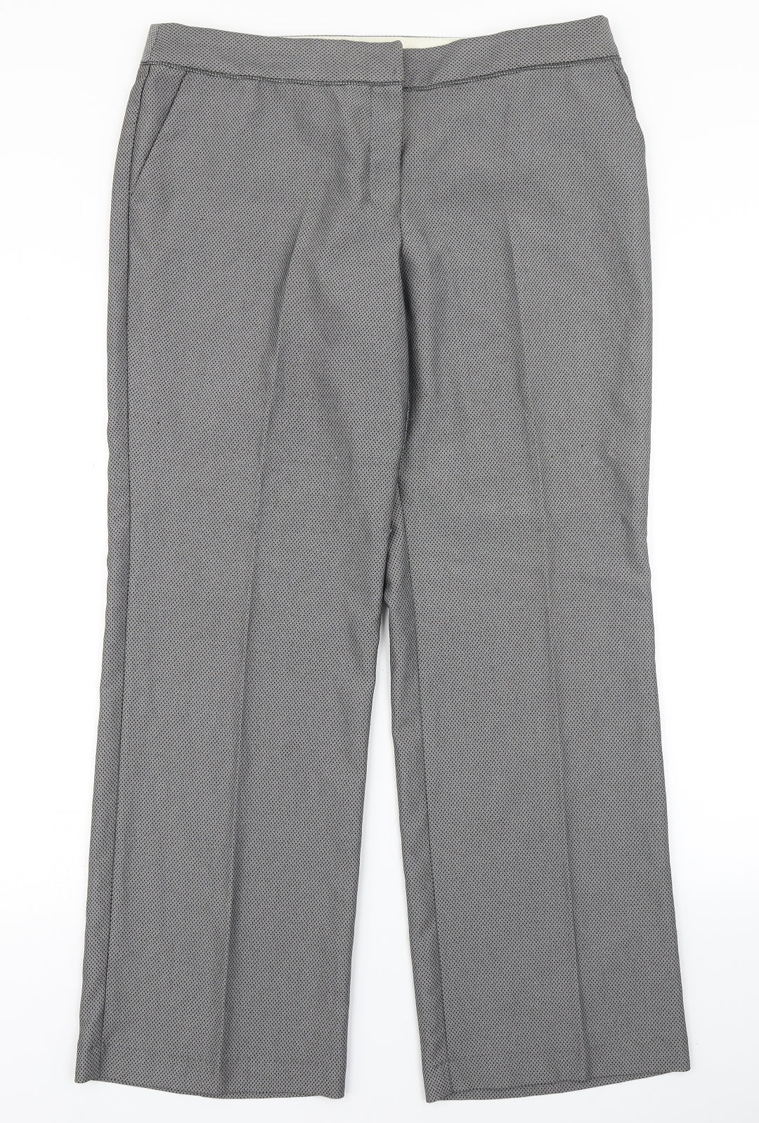 NEXT Womens Grey Argyle/Diamond  Dress Pants Trousers Size 14 L27 in