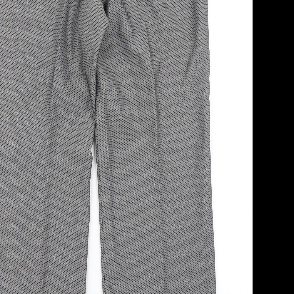 NEXT Womens Grey Argyle/Diamond  Dress Pants Trousers Size 14 L27 in