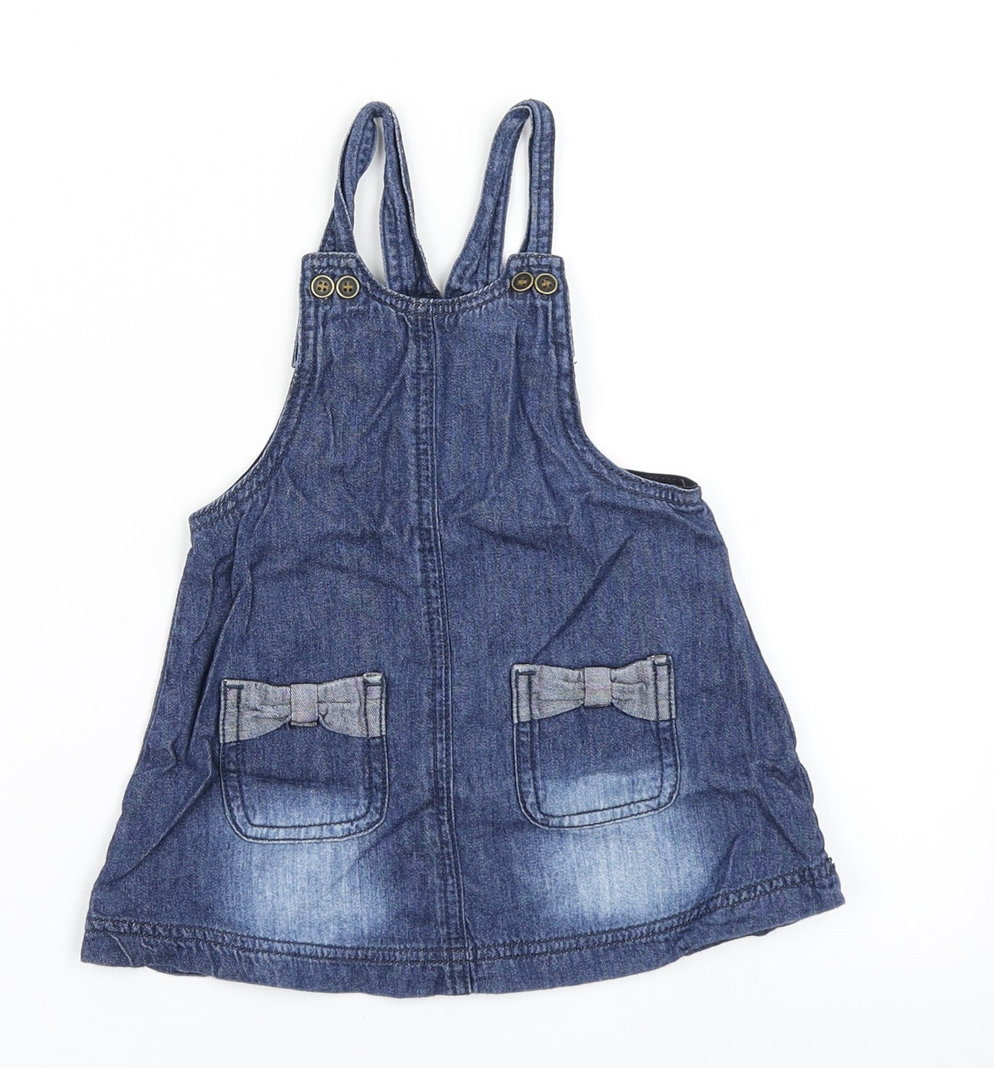 NXT Girls Blue  Denim Pinafore/Dungaree Dress  Size 9-12 Months